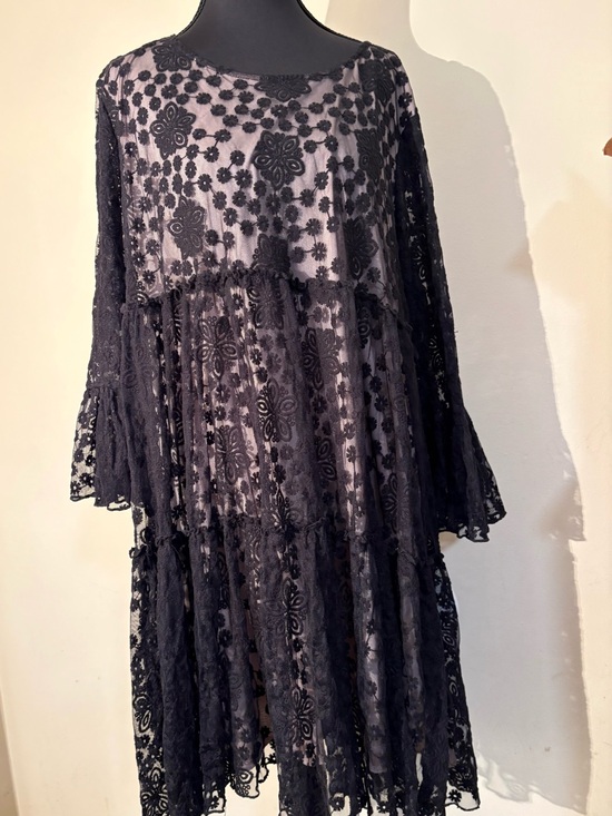 Angel Heart Boutique Dresses & Skirts - #Black Floral Lace Dress-Long Sleeve Tiered #FairyGoth #Sophisticated #Mystical